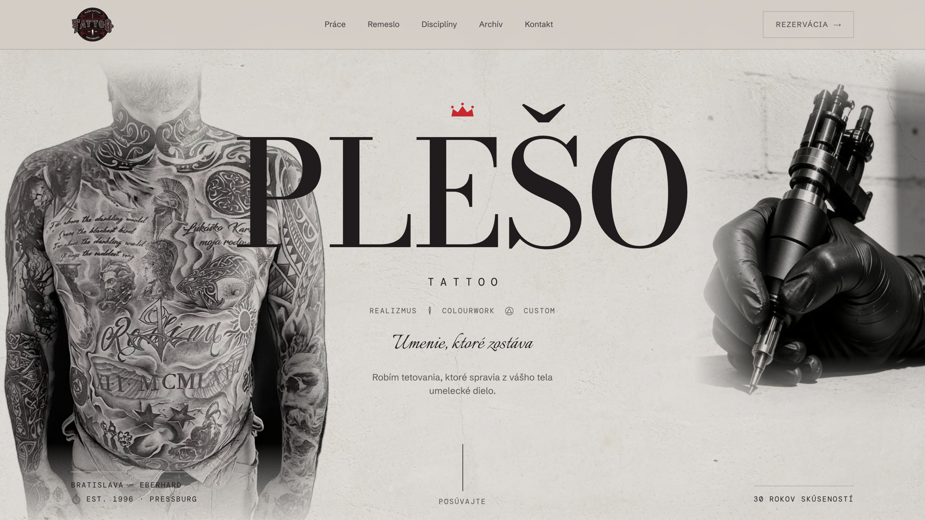 PLEŠO TATTOO s. r. o. – Tetovacie štúdio – Domov