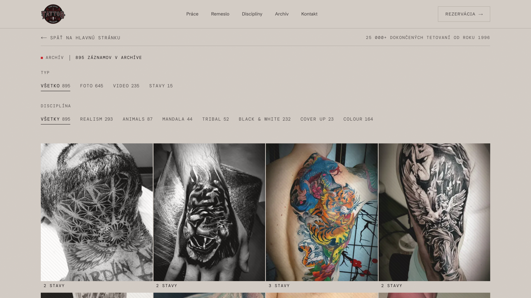 PLEŠO TATTOO s. r. o. – Tetovacie štúdio – Archív