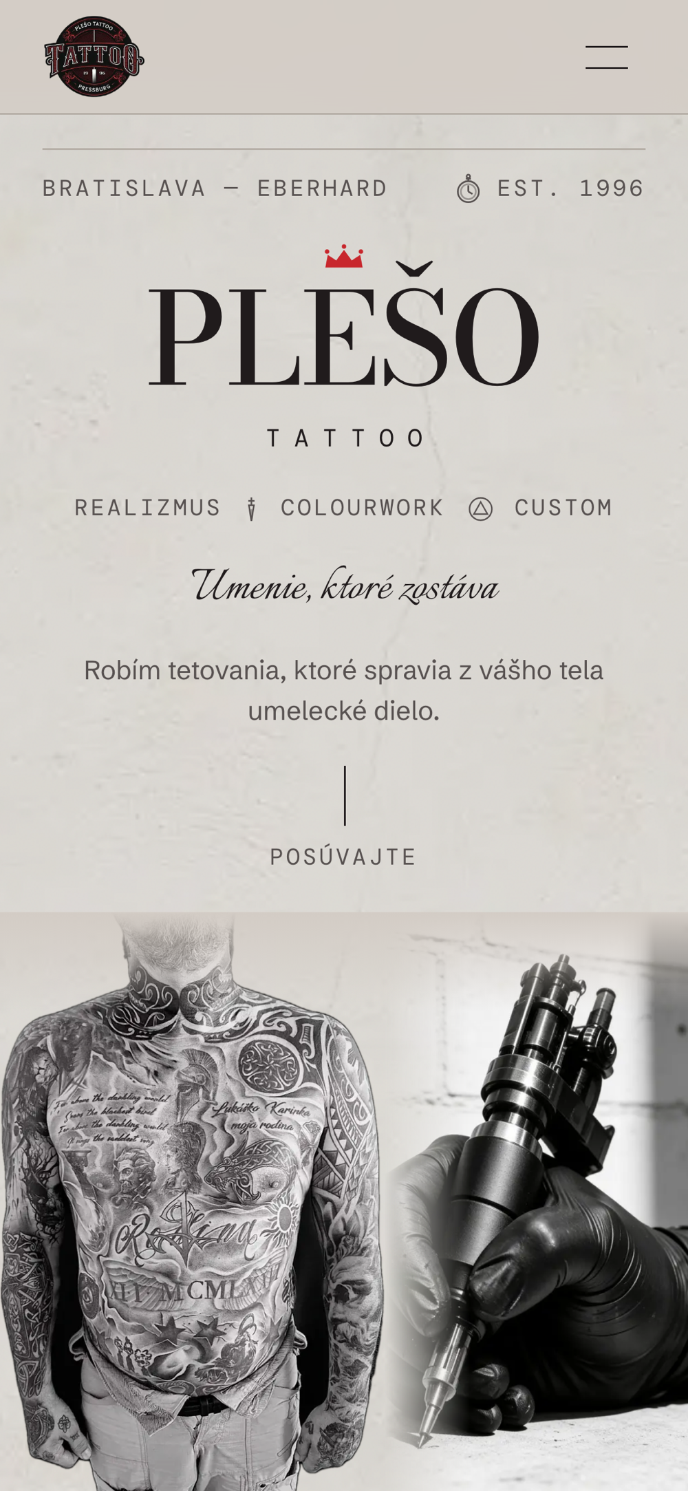 PLEŠO TATTOO s. r. o. – Tetovacie štúdio – Mobil: domov